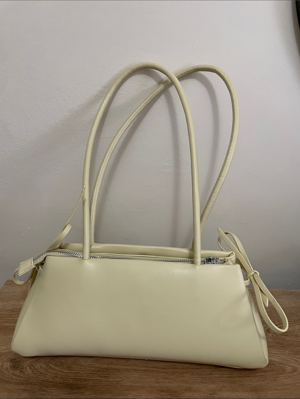 Classic Cream Shoulder Bag - Minimal Women's Handbag